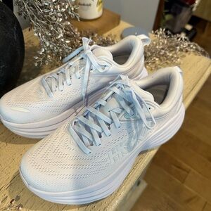 Hoka Women's Bondi 8 White Athletic Shoes